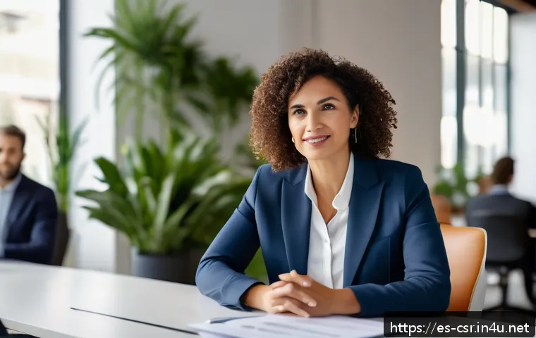 사회적 책임 경영 자격증으로 가능한 직무 소개 - A professional woman in business casual attire, confidently leading a diverse corporate meeting in a...